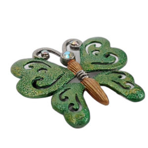 Vintage "DD" Darling Dash Green Butterfly Brooch